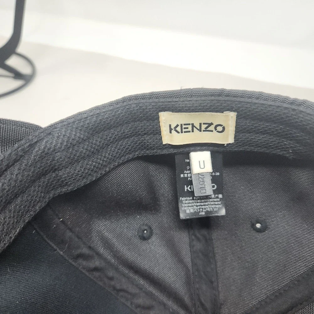 KENZO PARIS Embroidered Canvas Kampus Tiger Baseball Cap Hat Strapback Black